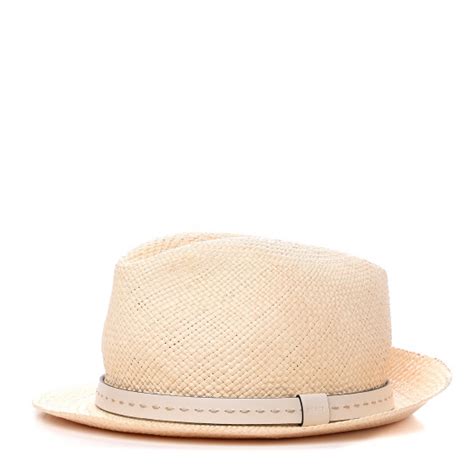 GUCCI Straw Fedora Hat M 563987 